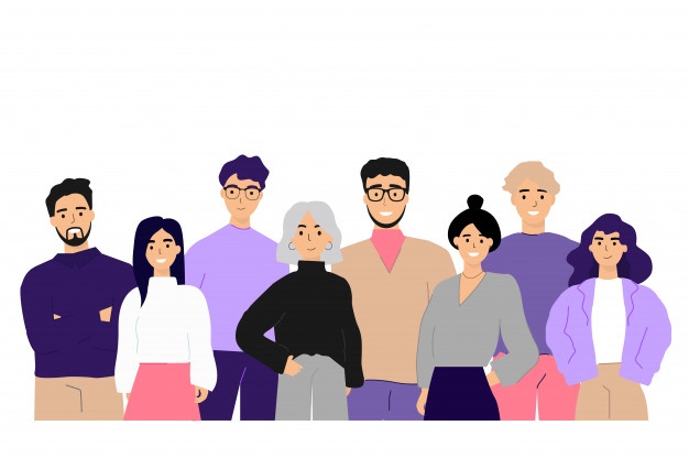 A group of employees, members of a team.